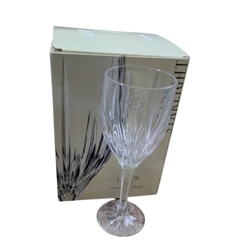 Lenox‎ Starlight Crystal Wine water goblet Glasses Set Of 4 in box  10oz